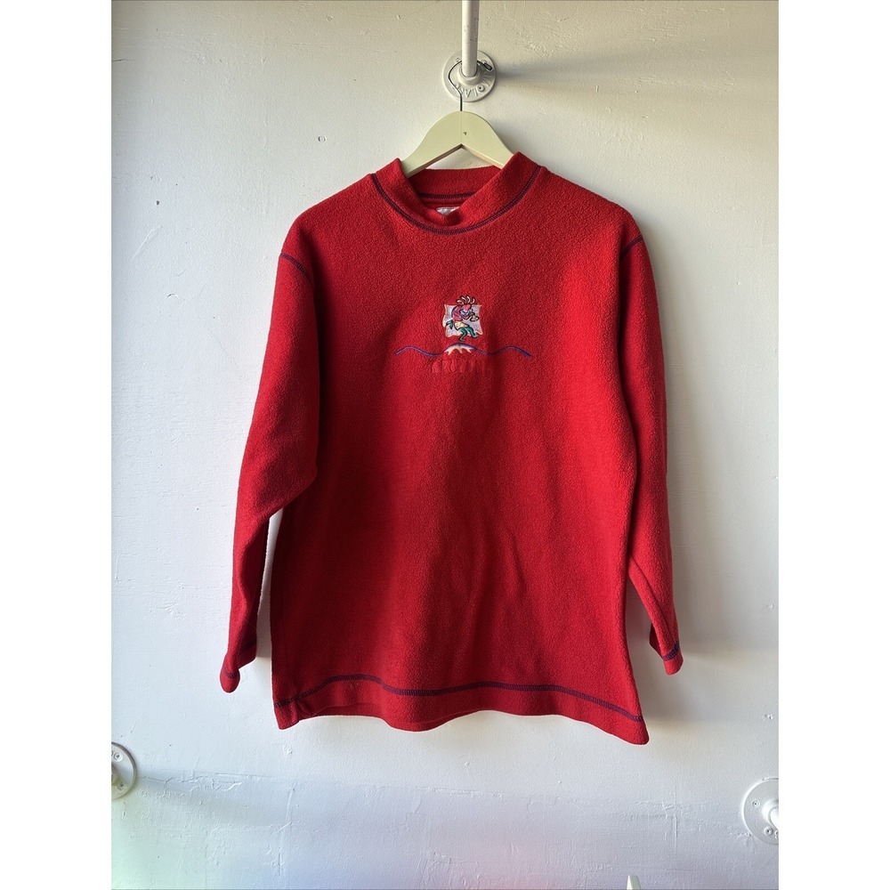 Vintage Arizona‎ American Originals Fleece Pullover Solid Red Size Xl Native